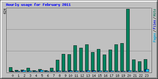 Hourly usage for February 2011