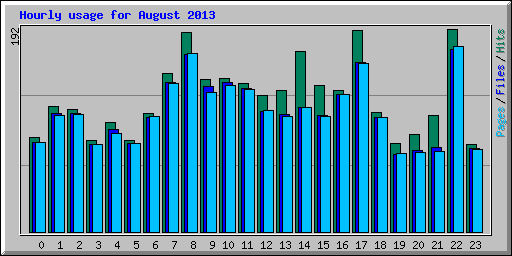 Hourly usage for August 2013